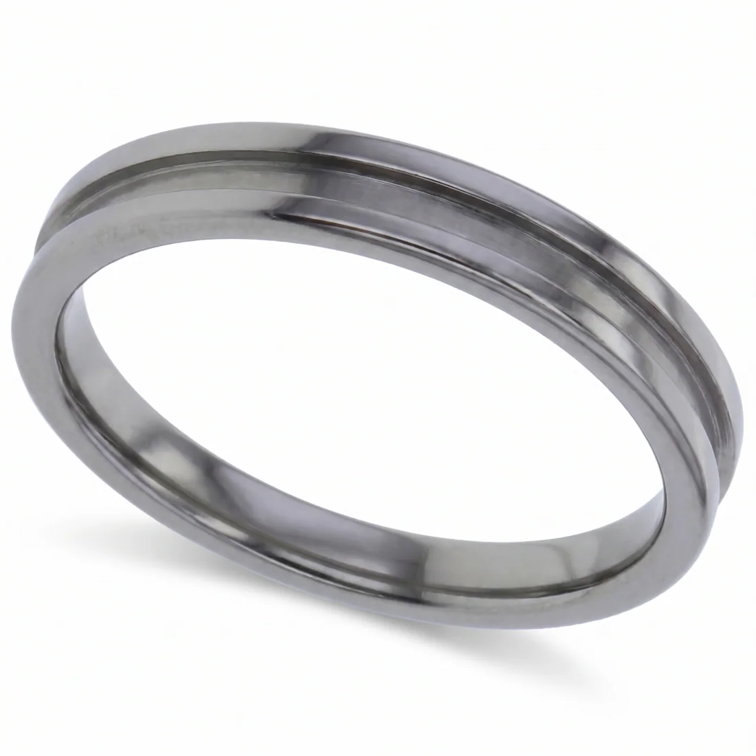 Faceted, titanium, Cut into ten flat planes rather than a curve.