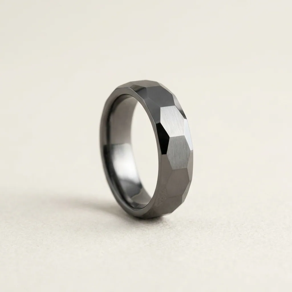 Faceted, Cut into flat planes rather than a curve.