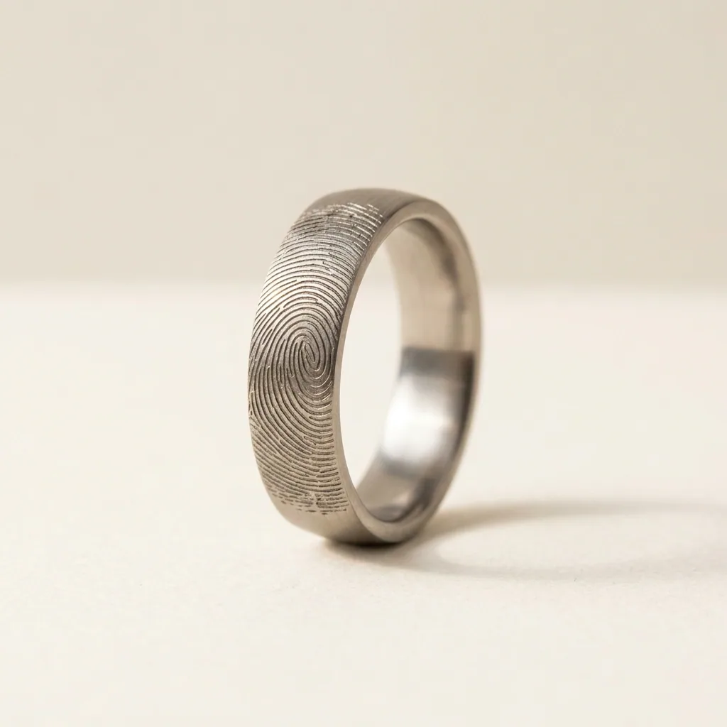 Fingerprint, Their actual fingerprint, laser cut into the band.
