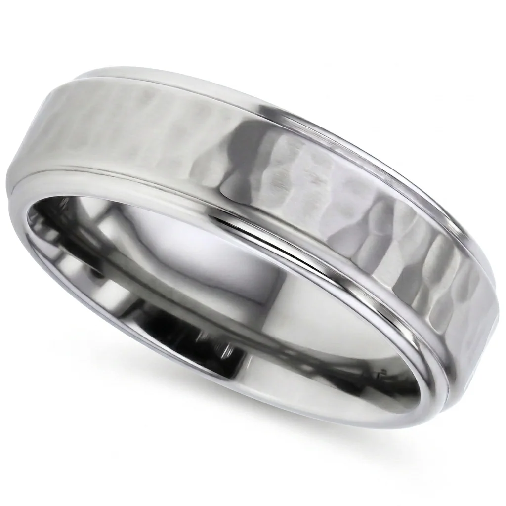 Hammered titanium, Hand hammered titanium, nothing else.