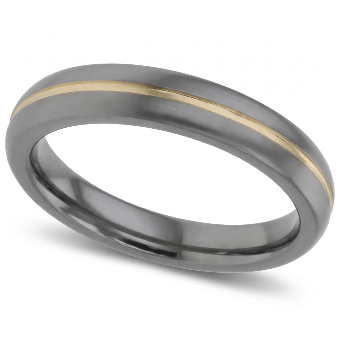 Platinum line, titanium, A line of solid platinum set into brushed titanium.