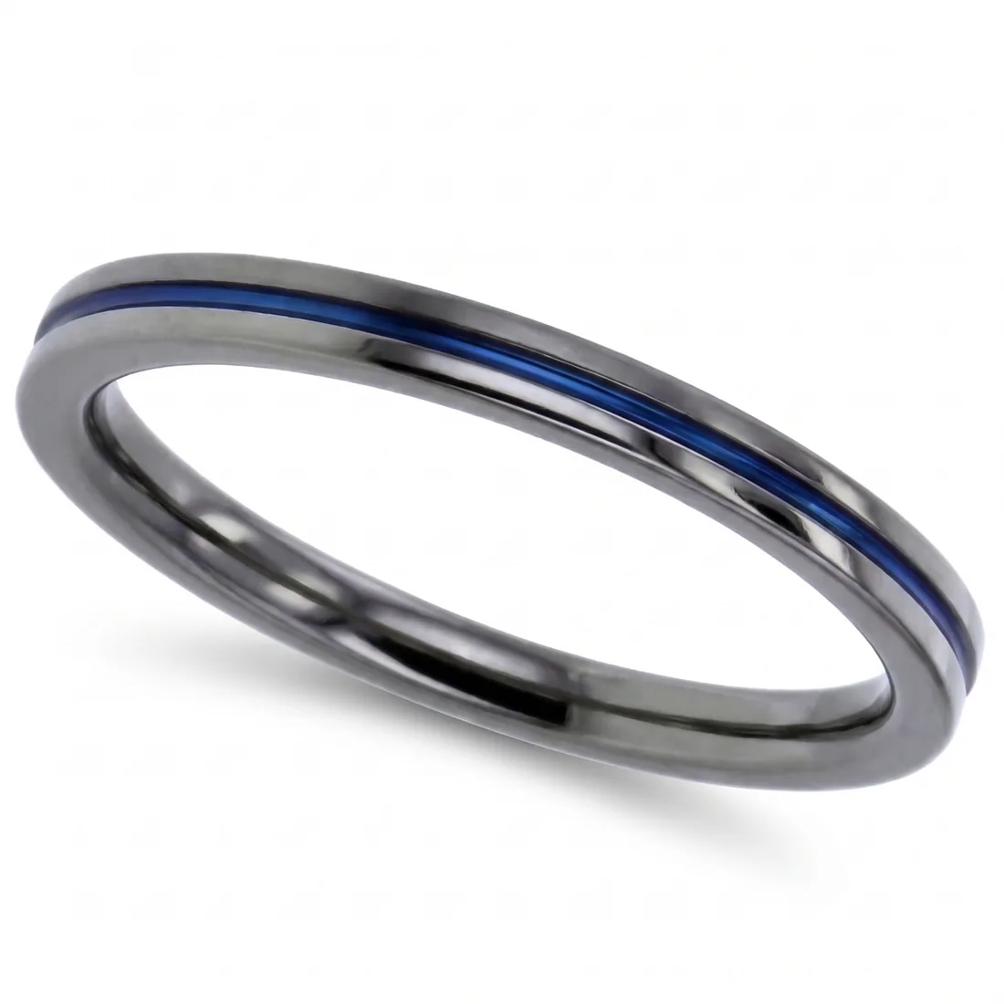 Single groove, anodised, One fine groove of colour around a polished band.