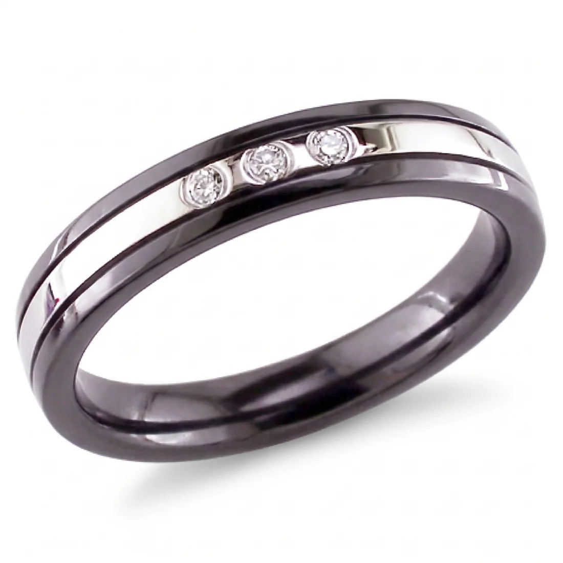 Three diamonds, black, Three diamonds along a bright line through black.