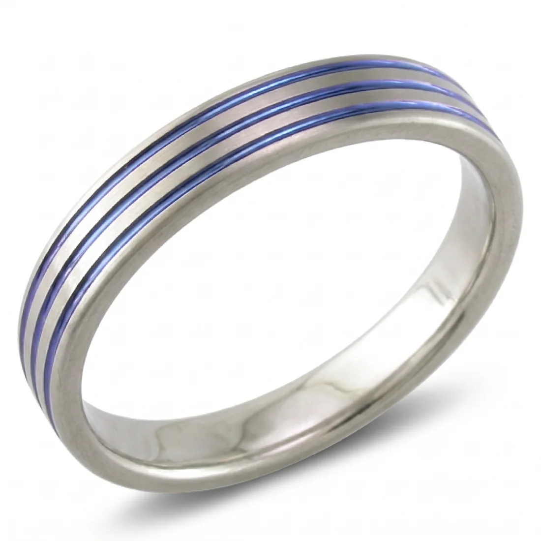 Three grooves, anodised, Three fine lines of colour across a satin band.