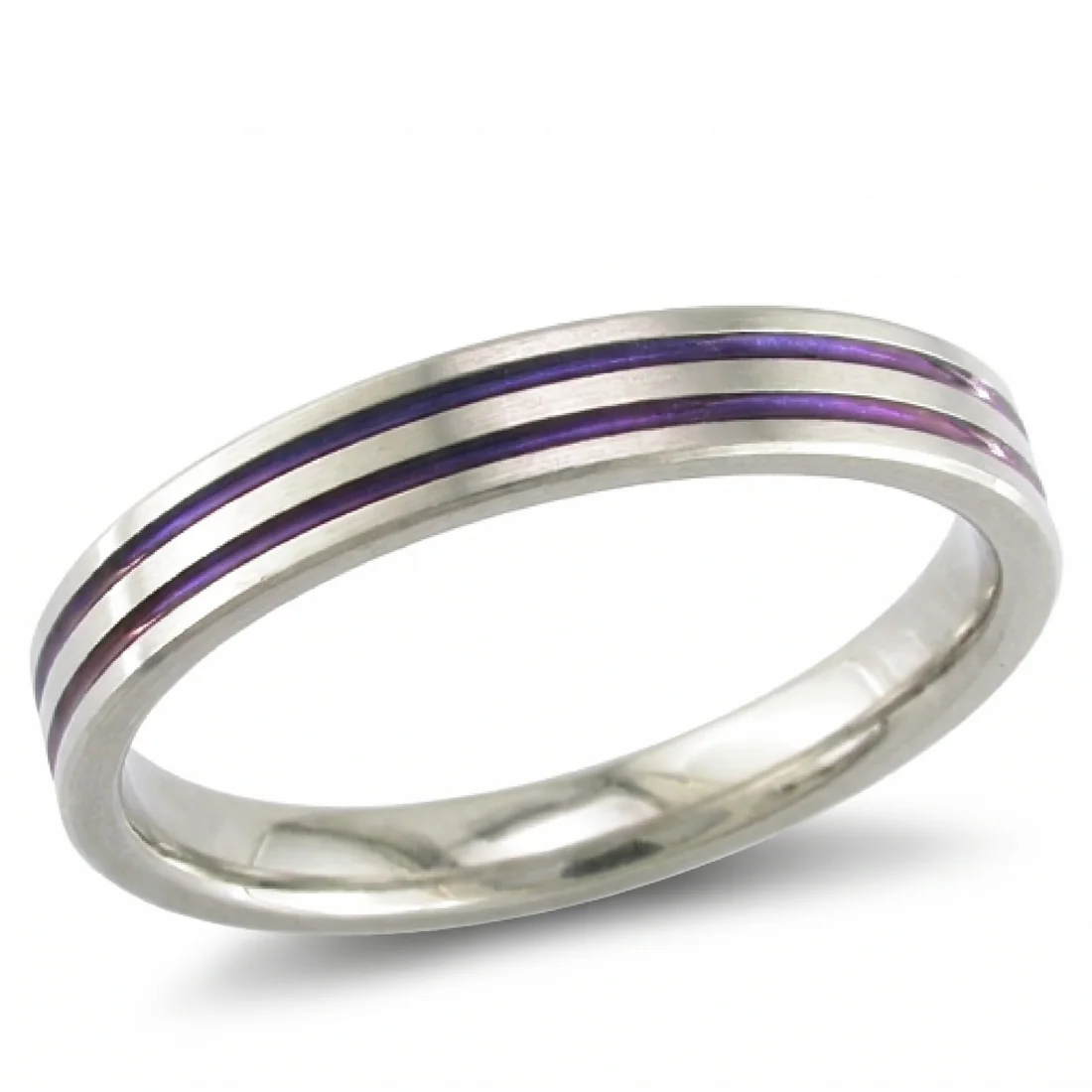 Twin grooves, anodised, Two fine grooves of colour around a polished band.