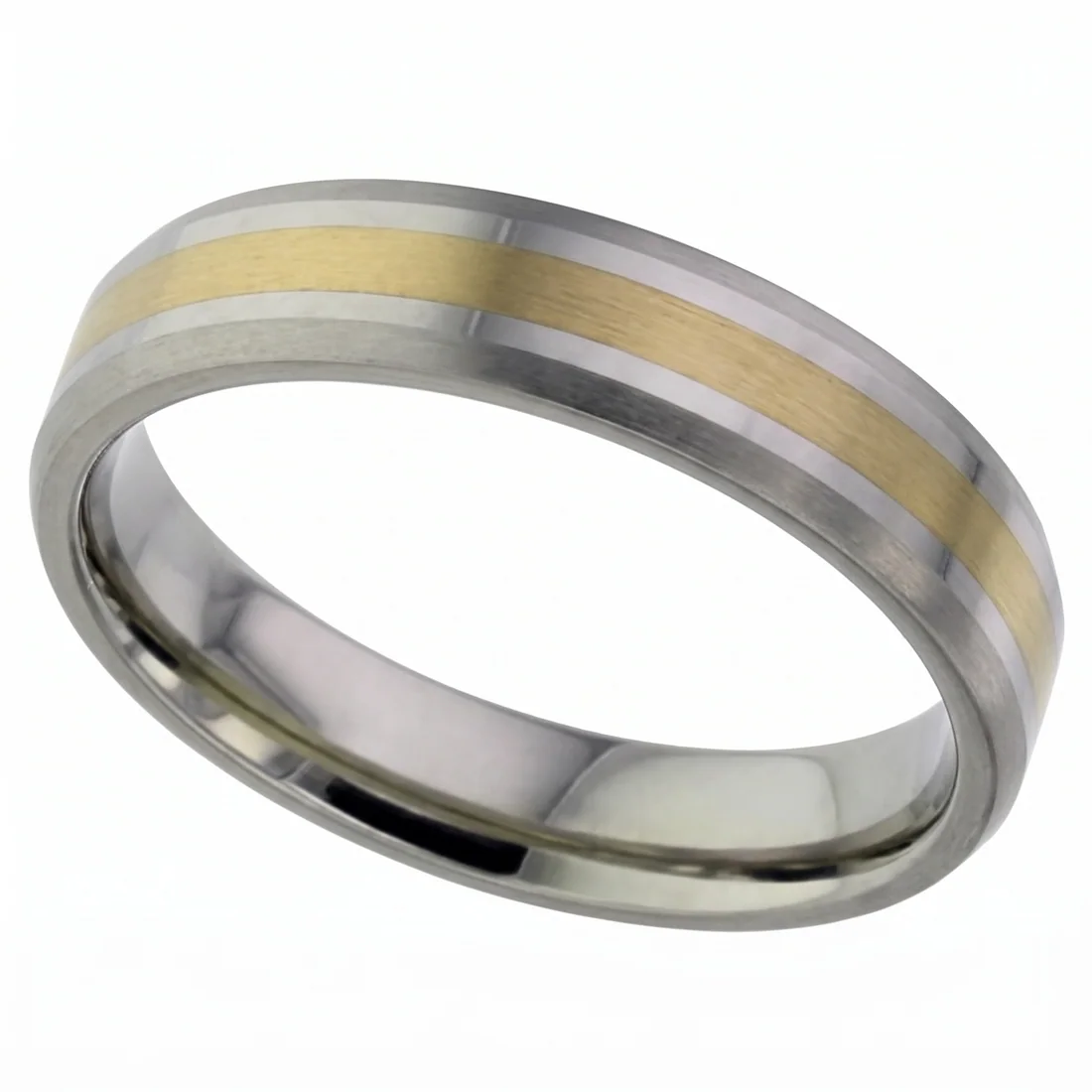 Twin platinum lines, titanium, Two fine lines of platinum, set into titanium.