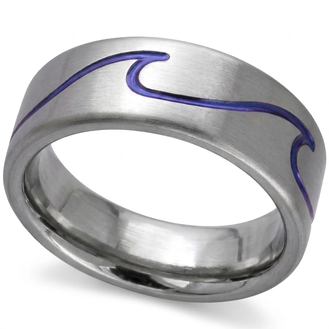 Wave, anodised, A single wave in colour, cut into a satin band.